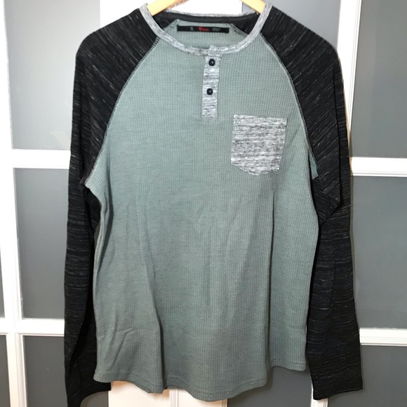 Stoic Other - NWOT Men’s sz M Gray, Green & Black Thermal Henley